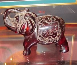 Chinese carved cherry amber