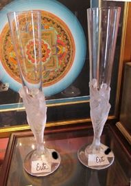 signed Erte' Champagne flutes 
