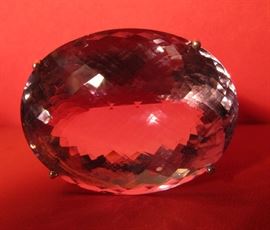 230 carat light purple amethyst mounted is a sterling silver cradle