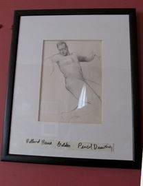 Rolland Golden pencil drawing famous New Orleans artist.