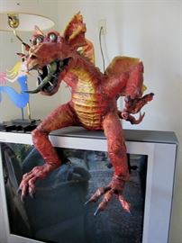 Huge  hand made  paper mache   gargoyle
