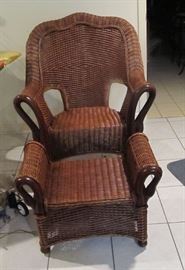 wicker rocker and ottoman 