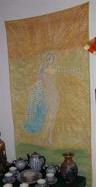 Large hand made tapestry, in the manner of Erte'