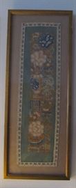framed antique Chinese silk