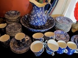 Calico Blue & White dinnerware by Staffordshire