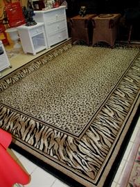 Leopard print area rug
