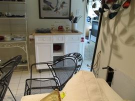 Wood kitchen island, with folding extension. 