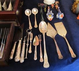 one of two silver plated flatware sets 