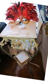antique marble top lamp or plant stand 