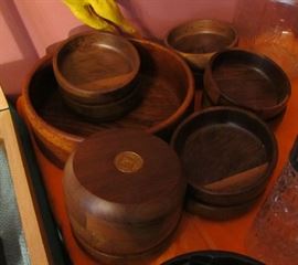 black walnut salad set