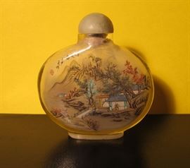 20th. c. hand painted Japanese perfume or snuff bottle