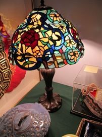20th. c. Tiffany style leaded glass lamp