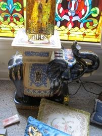 20th. c. hand decorated elephant table 