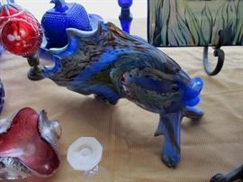  hand blown glass fish sculpture 