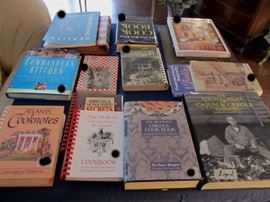 Several of the many cookbooks