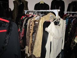 Part of the Huge Collection of ladies famous designer label clothes, St. John, Chico, Neiman Marcus, Saks etc. , purses, shoes, lingerie, etc. only part of it photographed. 