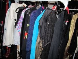 Part of the Huge Collection of ladies famous designer label clothes, St. John, Chico, Neiman Marcus, Saks etc. , purses, shoes, lingerie, etc. only part of it photographed. 