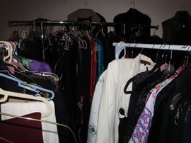 Part of the Huge Collection of ladies famous designer label clothes, St. John, Chico, Neiman Marcus, Saks etc. , purses, shoes, lingerie, etc. only part of it photographed. 