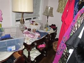 Part of the Huge Collection of ladies famous designer label clothes, St. John, Chico, Neiman Marcus, Saks etc. , purses, shoes, lingerie, etc. only part of it photographed. 