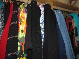 Part of the Huge Collection of ladies famous designer label clothes, St. John, Chico, Neiman Marcus, Saks etc. , purses, shoes, lingerie, etc. only part of it photographed. 