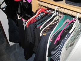 Part of the Huge Collection of ladies famous designer label clothes, St. John, Chico, Neiman Marcus, Saks etc. , purses, shoes, lingerie, etc. only part of it photographed. 