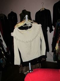 Part of the Huge Collection of ladies famous designer label clothes, St. John, Chico, Neiman Marcus, Saks etc. , purses, shoes, lingerie, etc. only part of it photographed. 