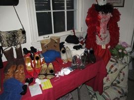 Part of the Huge Collection of ladies famous designer label clothes, St. John, Chico, Neiman Marcus, Saks etc. , purses, shoes, lingerie, etc. only part of it photographed. 