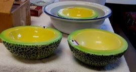 mid -century Howard Holt avocado bowls