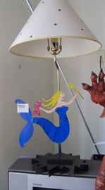 Mermaid lamp signed