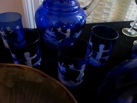 Mary Gregory Pitcher set