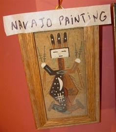 small  Navajo painting  "Father sky, Mother earth" 