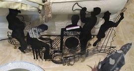 jazz band metal silhouette sculpture 