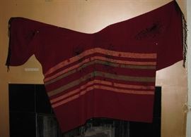 South American Pancho. Black areas are part of the design and not soiling. 