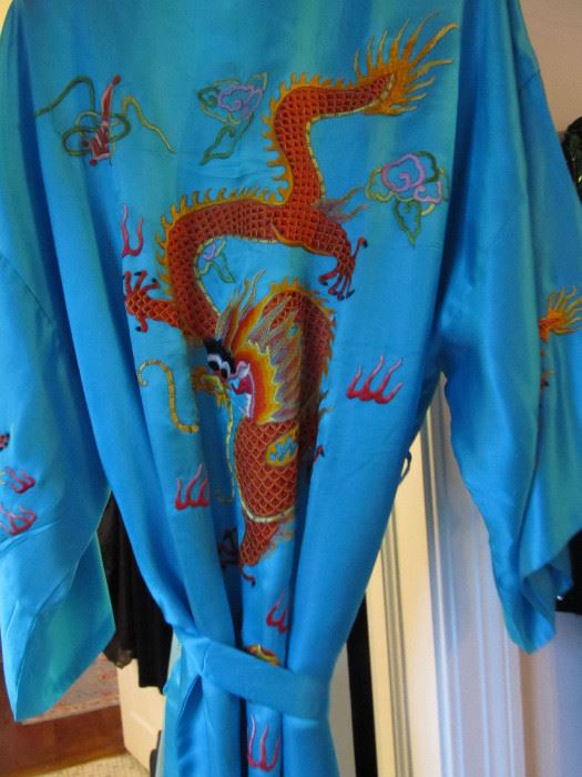 Ladies Chinese Silk Dragon Robe Purchased in China See Label