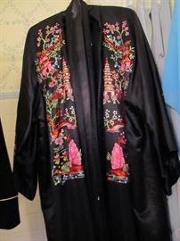 Ladies Chinese Silk Hand Embroidery  Robe Purchased in China See Label