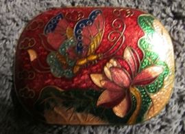 Vintage Cloisonné  Enamel Bolo Tie Slider