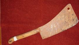 Antique meat cleaver. 21 1/2" long and weighs over 5lbs.