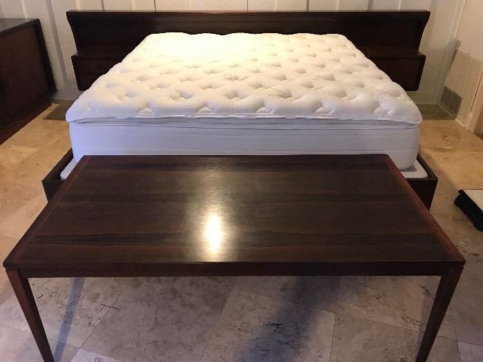 Danish California King bedroom suit (Dyrlund) made of Rosewood
