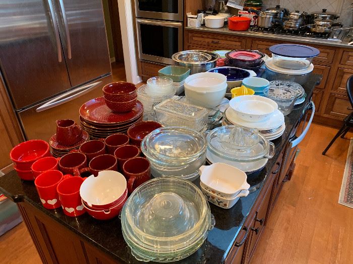 High end dishware.  Pyrex, Williams Sonoma, Pampered Chef