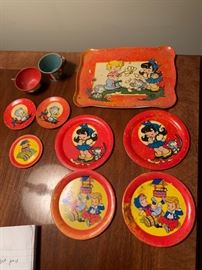 Vintage Ohio Art Tin Toy Set from 1940