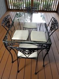 Wrought Iron Glass Top Table & 4 Chairs https://ctbids.com/#!/description/share/87218