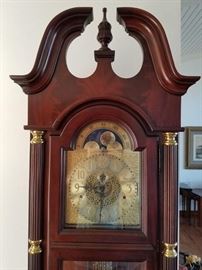 Crotch Mahogany Grandfather Clock "Like New" https://ctbids.com/#!/description/share/85433 