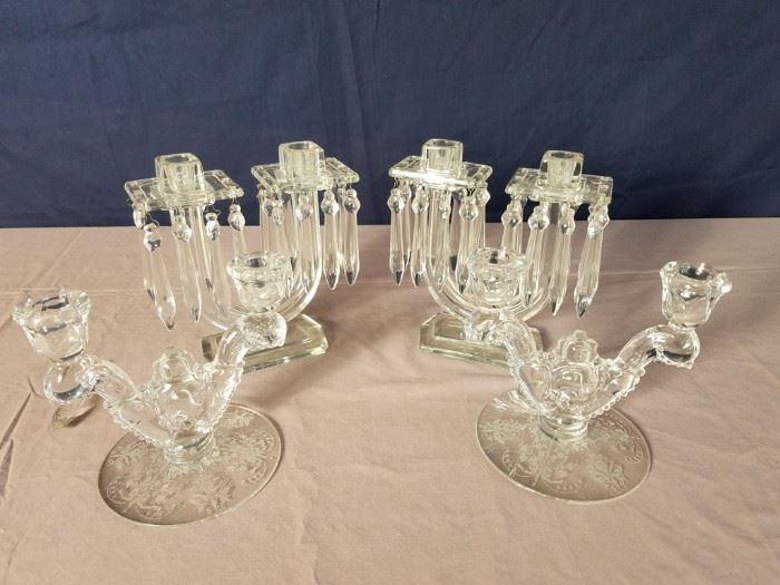 Vintage Crystal & Glass Candlesticks https://ctbids.com/#!/description/share/88939