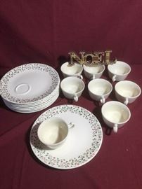 NOEL Holiday plates and Cups