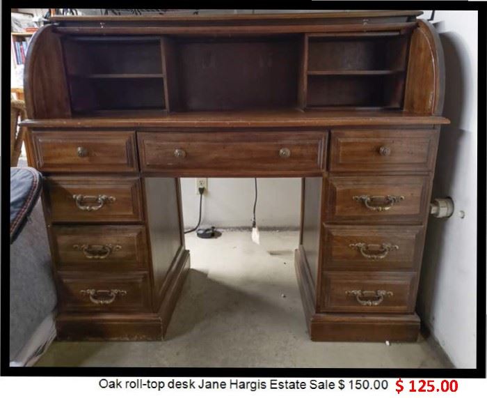 Oak Roll Top Desk