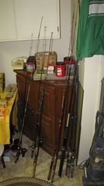Fishing rods and reels.