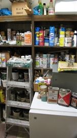 wall full of hardware and paint