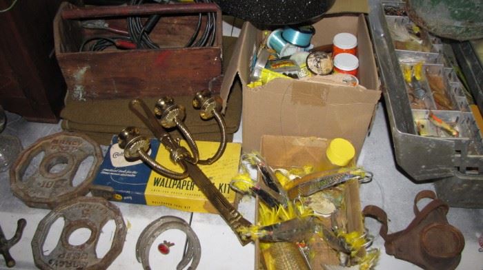 Vintage Marcy barbell weights.