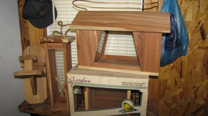 NOS cedar bird feeders