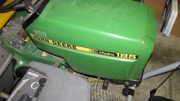 Older John Deer Hydro shift - 185 - needs TLC. Runs, bad tire - broken headlight.
